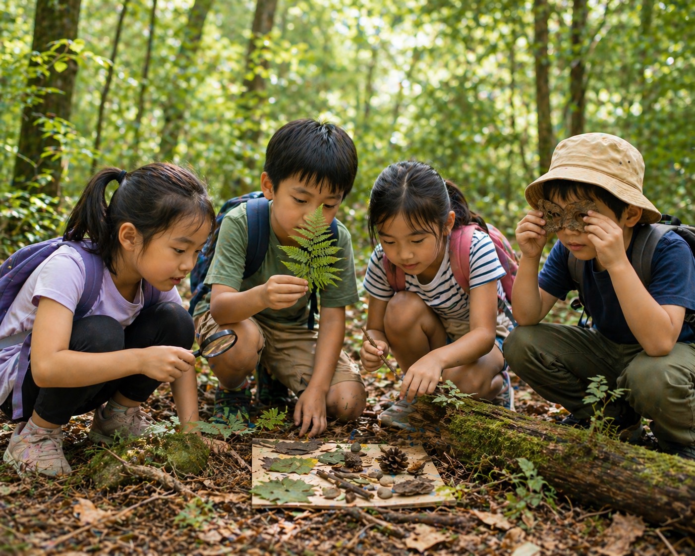 Children exploring nature together